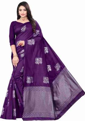PURPLE  FANCY TRENDY JACCQUARD SAREE 1