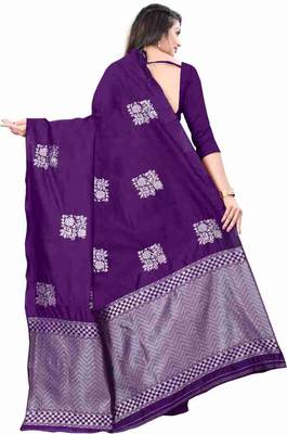 PURPLE  FANCY TRENDY JACCQUARD SAREE 3