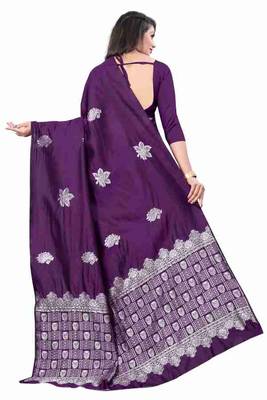 PURPLE FANCY TRENDY JACCQUARD SAREE 3