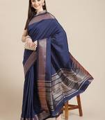 Riva enterprise women's soft cotton silk with designer golden broad border saree with blouse