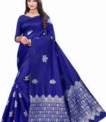 BLUE FANCY TRENDY JACCQUARD SAREE