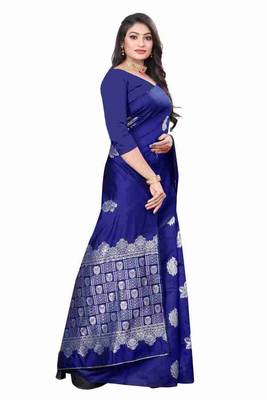 BLUE FANCY TRENDY JACCQUARD SAREE 2