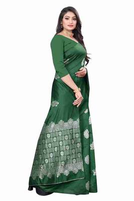 GREEN FANCY TRENDY JACCQUARD SAREE 3