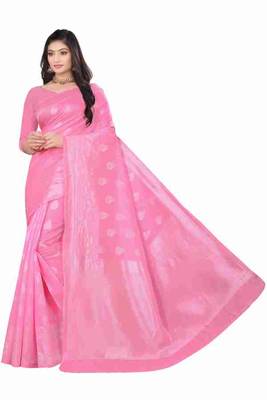 PINK FANCY TRENDY JACCQUARD SAREE 1