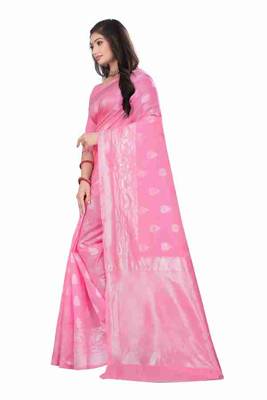 PINK FANCY TRENDY JACCQUARD SAREE 3