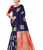 BLUE FANCY TRENDY JACCQUARD SAREE