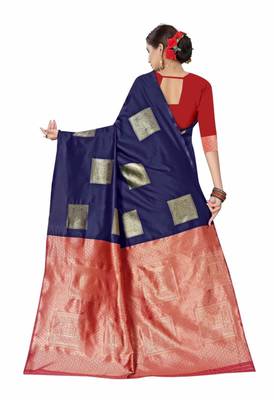 BLUE FANCY TRENDY JACCQUARD SAREE 2