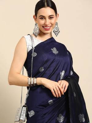 BLUE FANCY TRENDY JACCQUARD SAREE 2