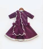 Mirror Work Kurti With Lehenga And Dupatta