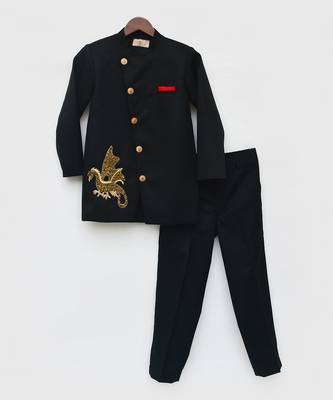 Black Bandgala With Pant For Boys 2