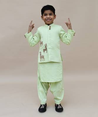 Multi Colored Embroidery Jacket And Kurti Pant 1
