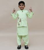 Multi Colored Embroidery Jacket And Kurti Pant