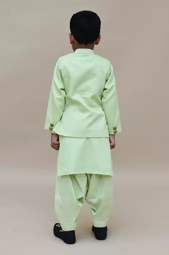 Multi Colored Embroidery Jacket And Kurti Pant