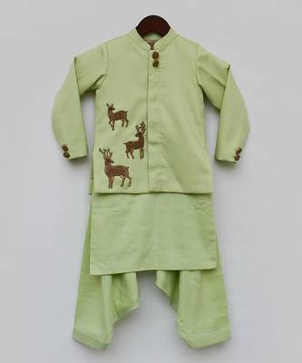Multi Colored Embroidery Jacket And Kurti Pant 5
