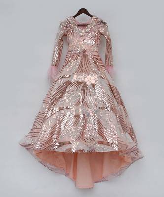 Peach Jacket With Kurta And Pant 3