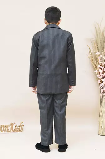 Black Check Coat With Off White Shirt