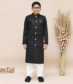 BOYS BLACK SILK SHERWANI