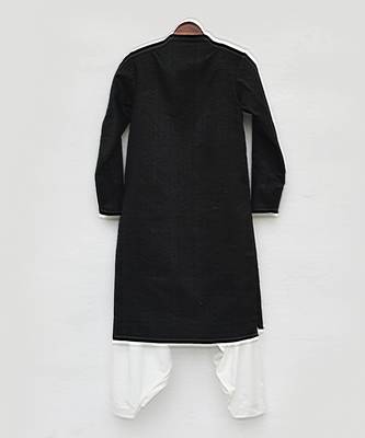 BOYS BLACK SILK SHERWANI 5