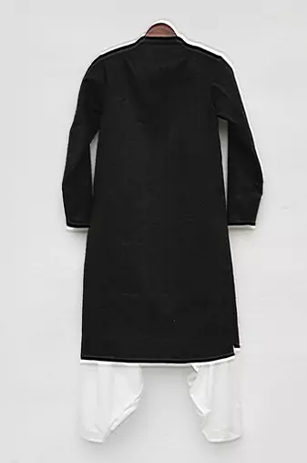 BOYS BLACK SILK SHERWANI