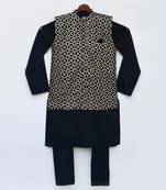 Black Gotta Embroidery Jacket With Kurta And Chudidar
