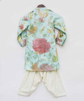 Orange Flower Boti Print Kurta And Salwar 3