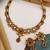 GOLD TONE ETHNIC CHOKER STONES STUDDED NECKLACE SET FOR WOMEN