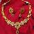 GOLD TONE ETHNIC CHOKER STONES STUDDED NECKLACE SET FOR WOMEN