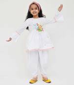 Blue Embroidery Jacket With Kurta And Chudidar