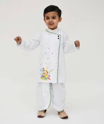 White printed Kurta Pyjama  1