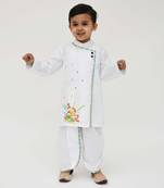 White printed Kurta Pyjama 
