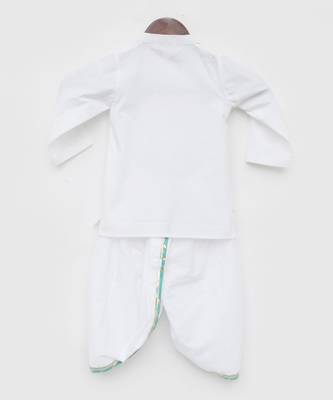 White printed Kurta Pyjama  5