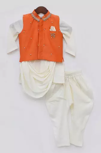 Red Cotton Print Kurti Sharara