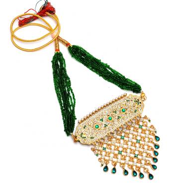 Mohit jewellers highly classy rajasthani jadau necklace quartz gold-plated plated brass choker () 1