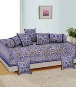 Aj home traditional jaipuri 100% cotton diwan set (set of 8)