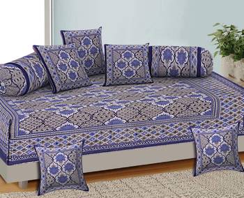 Aj home traditional jaipuri 100% cotton diwan set (set of 8) 2