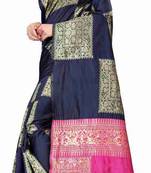 NAVY BLUE FANCY TRENDY JACCQUARD SAREE