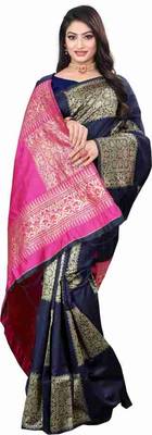 NAVY BLUE FANCY TRENDY JACCQUARD SAREE 2