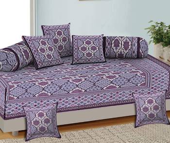 Aj home traditional jaipuri 100% cotton diwan set (set of 8) 2
