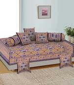 Aj home traditional jaipuri 100% cotton diwan set (set of 8)