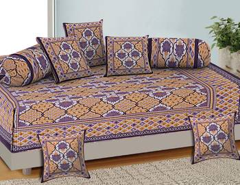 Aj home traditional jaipuri 100% cotton diwan set (set of 8) 2