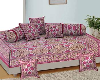 Aj home traditional jaipuri 100% cotton diwan set (set of 8) 2