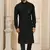 Black kurta pajama set wedding party wear nehru jacket set