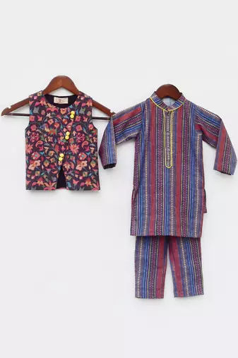 Rise Print Kurti And Plazo Pant