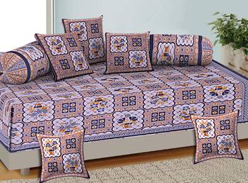 Aj home traditional jaipuri 100% cotton diwan set (set of 8) 2