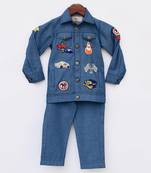 White T-Shirt With Denim Jacket And Pant