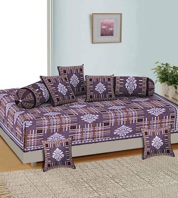 Aj home traditional jaipuri 100% cotton diwan set (set of 8) 1