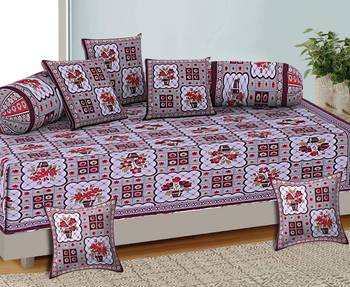 Aj home traditional jaipuri 100% cotton diwan set (set of 8) 2
