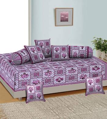 Aj home traditional jaipuri 100% cotton diwan set (set of 8) 1