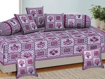 Aj home traditional jaipuri 100% cotton diwan set (set of 8) 2