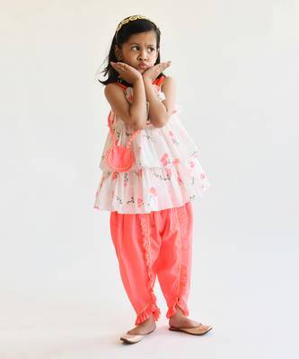 Red Printed Kurti Sharara 2